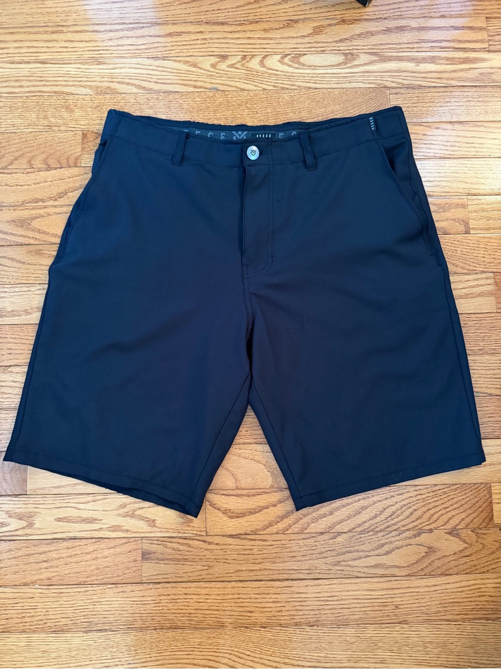 Verve Men's Black Flat Front Performance Shorts